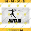 Sports Clipart Black Silhouette of MaleManBoy Thrower with Javelin in Block Letters for Track and Field Digital Download SVG PNG Design 1291