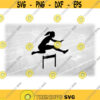 Sports Clipart Black Track Field Female Girl Woan Hurdler Runner Jumping Hurdle Silhouette Hurdling Event Digital Download SVGPNG Design 1591