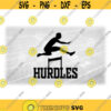 Sports Clipart Black Track Field Word Hurdles with Male Boy Man Hurdler Runner Silhouette Hurdling Event Digital Download SVGPNG Design 1594
