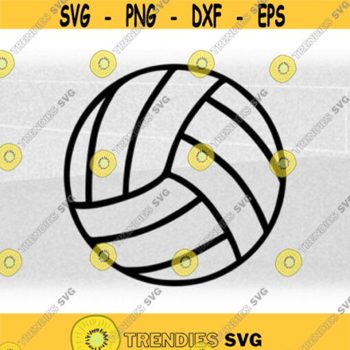 Sports Clipart Black Volleyball Outline Design for Players Setters Hitters Liberos Teams Coaches Parents Digital Download SVG PNG Design 231