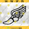 Sports Clipart Black Winged Running Shoe Outline from Mercury Hermes to Symbolize Track Field SportEvents Digital Download SVGPNG Design 147