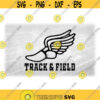 Sports Clipart Black Winged Running Shoe Outline from Mercury Hermes with Words Track Field Type Events Digital Download SVG PNG Design 1590