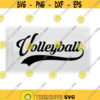 Sports Clipart Black Word Volleyball in Fancy Decorative Type Lettering with Baseball Style Swoosh Underline Digital Download SVG PNG Design 1457