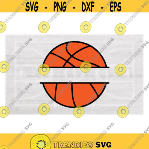 Sports Clipart Black and Orange Split Basketball Outline Name Frame with Space to Add Player Name Team Name Digital Download SVG PNG Design 632