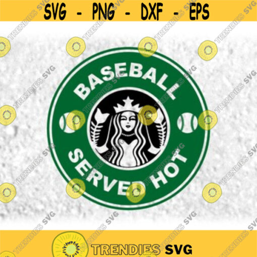 Sports Clipart BlackGreen Baseball Served Hot with Baseball Designs Logo Spoof Inspired by Coffee Shop Digital Download SVG PNG Design 185