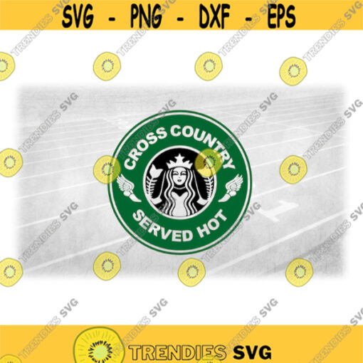 Sports Clipart BlackGreen Cross Country Served Hot w Winged Track Shoe Logo Spoof Inspired by Coffee Shop Digital Download SVG PNG Design 1815