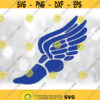 Sports Clipart Blue Winged Running Shoe from Mercury or Hermes to Symbolize Track Field Sport and Events Digital Download SVG PNG Design 259