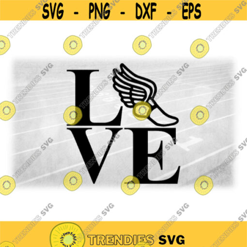 Sports Clipart Bold Black NY Style Letters Spelling L O V E with Track and Field Shoe Change Color Yourself Digital Download SVG PNG Design 626