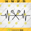 Sports Clipart Crossed Lacrosse Sticks Electrocardiogram EKG Heartbeat Heart Rate Players. Teams Coaches Digital Download SVG PNG Design 255