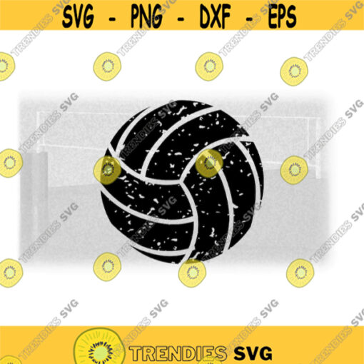 Sports Clipart Distressed or Grunge Solid Round Black Volleyball for Players Hitters Teams Coaches Parents Digital Download SVG PNG Design 491