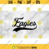 Sports Clipart Eagles Team Name in Fancy Print Type Lettering with Baseball Style Swoosh Underline Digital Download SVG PNG Design 1013