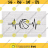 Sports Clipart Electrocardiogram E.K.G. E.C.G. Heartbeat Heart Rate Monitor with Basketball Icon Digital Download SVG PNG Design 718