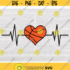 Sports Clipart Electrocardiogram E.K.G. E.C.G. Heartbeat Heart Rate Monitor with BlackOrange Basketball Digital Download SVGPNG Design 314