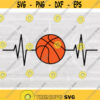 Sports Clipart Electrocardiogram E.K.G. E.C.G. Heartbeat Heart Rate Monitor with BlackOrange Basketball Digital Download SVGPNG Design 315