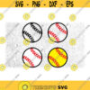 Sports Clipart Four Pack of Doodle Hand Drawn Softballs Baseballs in Black White Red Yellow Color Schemes Digital Download SVG PNG Design 776
