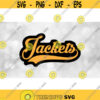 Sports Clipart Jackets Team Name in Baseball Type Lettering with Swoosh Underline Yellow on Black Layers Digital Download SVG PNG Design 1365