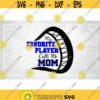 Sports Clipart Lacrosse Stick Partial Silhouette with Blue and Black Words My Favorite Player Calls Me Mom Digital Download SVG PNG Design 978