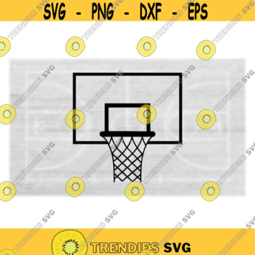 Sports Clipart Large Black Bold Basketball Hoop and Back Board Drawing Change Color with Your Software Digital Download SVG PNG Design 1223