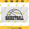 Sports Clipart Large Black Half Basketball Shape Above Bold Word Basketball in Collegiate Block Lettering Digital Download SVG PNG Design 440
