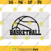 Sports Clipart Large Black Half Basketball Shape Above Bold Word Basketball in Collegiate Block Lettering Digital Download SVG PNG Design 539