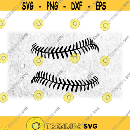 Sports Clipart Large Black Softball or Baseball Ball Threads Stitches Stitching Shaped Like a Round Ball Digital Download SVG PNG Design 531