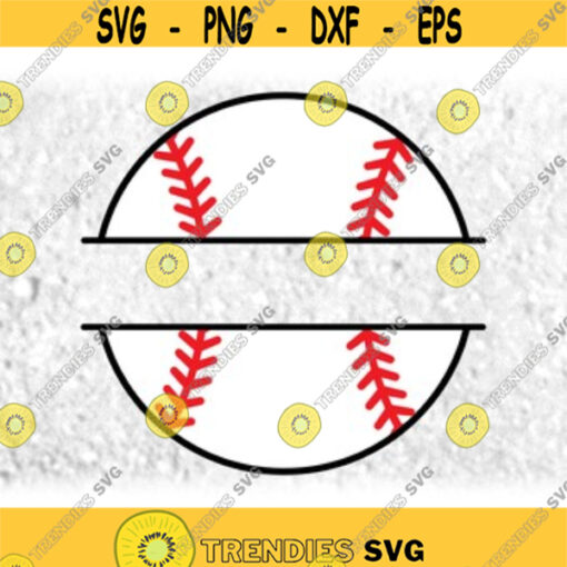 Sports Clipart Large Black White and Red Split Baseball Name Frame with Space to Add Player Name Team Name Digital Download SVG PNG Design 191