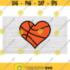 Sports Clipart Large Black and Orange Heart Shape Basketball Icon for Players Parents Moms Coaches Teams Digital Download SVG PNG Design 1027