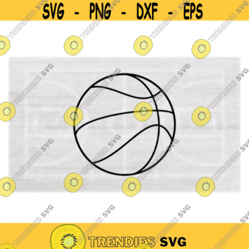 Sports Clipart Large Easy Black Outline of Basketball for Players Parents Teams Change Color Yourself Digital Download SVG PNG Design 1101