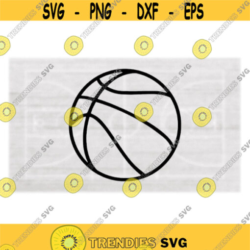 Sports Clipart Large Easy Black Outline of Basketball for Players Parents Teams Change Color Yourself Digital Download SVG PNG Design 404