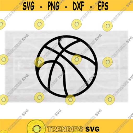 Sports Clipart Large Easy Black Outline of Basketball for Players Parents Teams Change Color Yourself Digital Download SVG PNG Design 569
