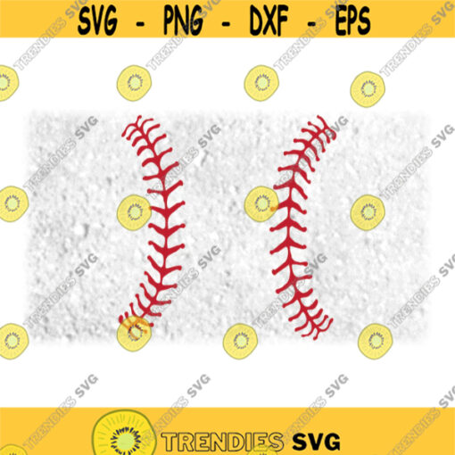 Sports Clipart Large Red Realistic and Tattered Softball or Baseball Ball Threads or Stitches or Stitching Digital Download SVG PNG Design 532