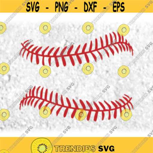 Sports Clipart Large Red Softball or Baseball Ball Threads Stitches Stitching Shaped Like a Round Ball Digital Download SVG PNG Design 250