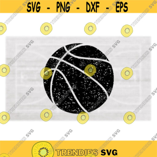 Sports Clipart Large Round Black Distressed or Grunge Basketball for Ballers Hoops Players Coaches Parents Digital Download SVG PNG Design 690