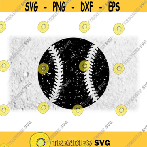 Sports Clipart Large Round Black Distressed or Grunge Softball or Baseball for Players Coaches Parents Digital Download SVG PNG Design 282