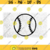 Sports Clipart Large Round Black Easy Doodle or Hand Drawn Softball or Baseball Silhouette Outline for Players Digital Download SVG PNG Design 932
