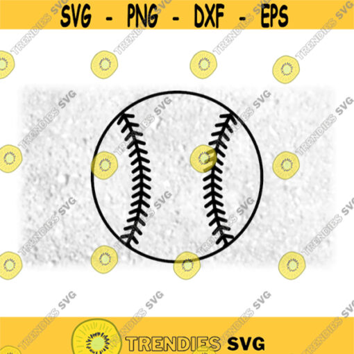 Sports Clipart Large Round Black Easy Softball or Baseball Silhouette Outline for Players Coaches Parents Digital Download SVG PNG Design 281
