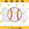 Sports Clipart Large Round Black Easy Softball or Baseball Silhouette Outline with Red Threads for Players Digital Download SVG PNG Design 710