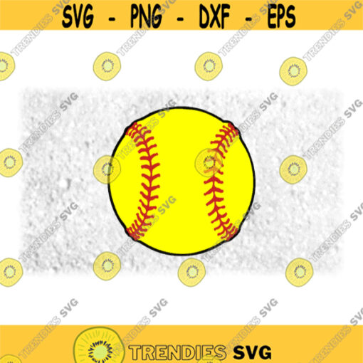 Sports Clipart Layered Red Yellow Black Realistic Softball Silhouette Yellow Ball Red Threads Stitches Digital Download SVG PNG Design 1649