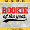 Sports Clipart Layered Word Rookie in Block Type with of the Year with Baseball Style Swoosh Underline Digital Download SVG PNG Design 199