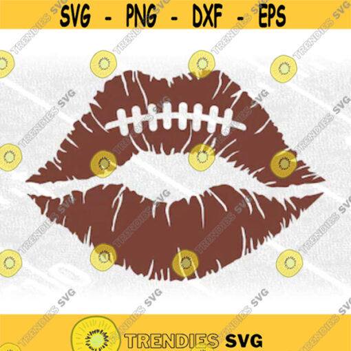 Sports Clipart Luscious Lips in Solid Brown American Football Color with Show Through Clear Laces on Upper Lip Digital Download SVG PNG Design 256