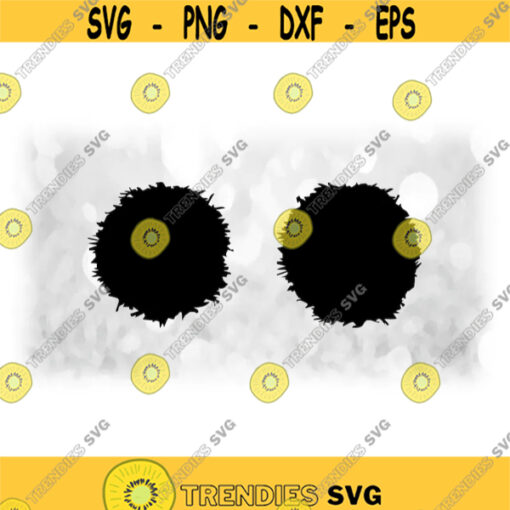 Sports Clipart Pair of Black Cheerleader Cheer Pom Poms for Cheerleading Cheering Change Color Yourself Digital Download SVG PNG Design 1773