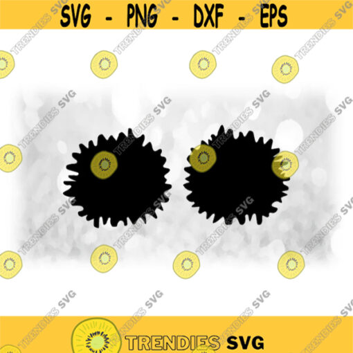 Sports Clipart Pair of Black Cheerleader Cheer Pom Poms for Cheerleading Cheering Change Color Yourself Digital Download SVG PNG Design 1774