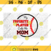 Sports Clipart Red Black Words My Favorite Player Calls Me Mom with Doodle Hand Drawn Softball or Baseball Digital Download SVG PNG Design 860