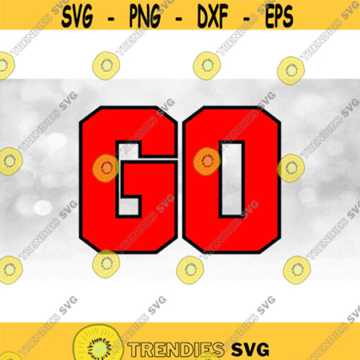 Sports Clipart RedBlack Layers Bold Block Collegiate Letters Spell Word GO Add Team NameColors Yourself Digital Download SVG PNG Design 1579