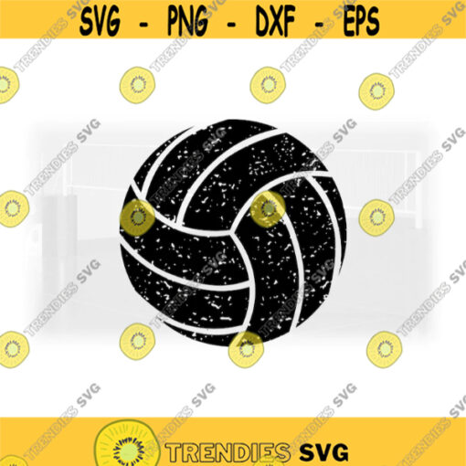 Sports Clipart Round Black Distressed or Grunge Volleyball for Setters Hitters Liberos Coaches Parents Digital Download SVG PNG Design 713