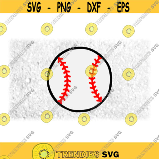 Sports Clipart Round Black Red White Doodle Hand Drawn Softball or Baseball Silhouette Outline for Players Digital Download SVG PNG Design 991