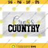 Sports Clipart Script Gray Word Cross Layer on Bold Black Collegiate Word Country for Cross Country Runners Digital Download SVGPNG Design 1296