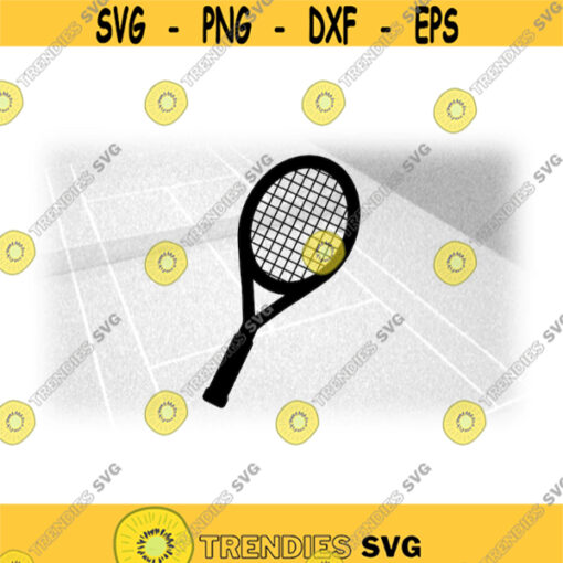 Sports Clipart Simple Easy Black Tennis Racket Silhouette with Strings for Players Teams Coaches. Parents Digital Download SVG PNG Design 1798