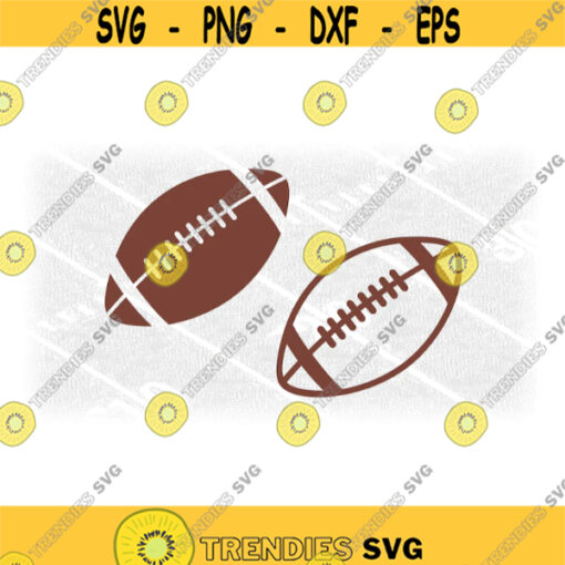 Sports Clipart Simple Easy Football Silhouette in Brown Solid and Outline for Players Teams Coaches Parents Digital Download SVG PNG Design 1132