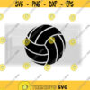 Sports Clipart Solid Round Black Volleyball for Players Setters Hitters Liberos Teams Coaches Parents Digital Download SVG PNG Design 492
